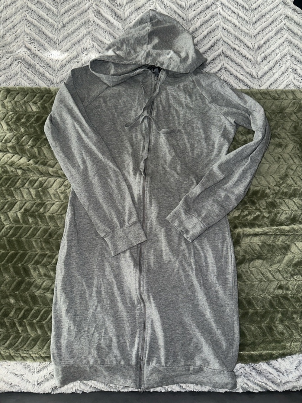Mini hooded zipper dress